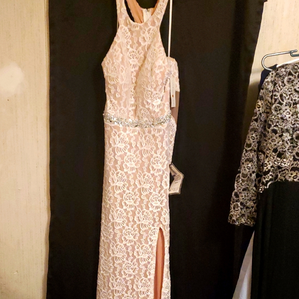Lace Gown with Sparkling Accents